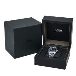 مملوكة مسبقًا Rado Blue Stainless Steel HyperChrome R32259203 Chrono Men's Wristwatch 44 mm