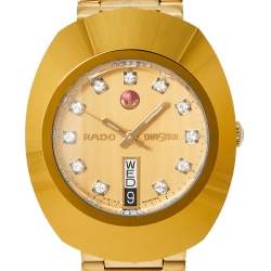 Rado Gold PVD Coated Stainless Steel DiaStar R12413493 Automatic Men's Wristwatch 35 mm