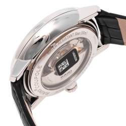 Rado Silver Stainless Steel Leather Coupole Classic R22878015 Automatic Men's Wristwatch 41 mm