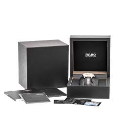 Rado Silver Stainless Steel Leather Coupole Classic R22878015 Automatic Men's Wristwatch 41 mm