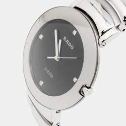 Pre Owned Rado Black Stainless Diastar Jubile 115.00625.3 Men's Wristwatch 35 mm