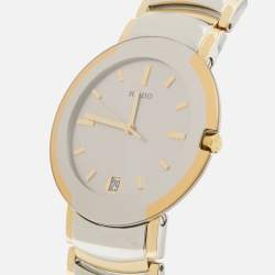 Pre Owned Rado Silver Two Tone Stainless Steel Coupole R22626123 Men's Wristwatch 35 mm 