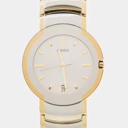 Pre Owned Rado Silver Two Tone Stainless Steel Coupole R22626123 Men's Wristwatch 35 mm 