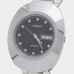 Rado Black Tungsten Carbide Stainless Steel Diastar 114.0391.3 Men's Wristwatch 35 mm