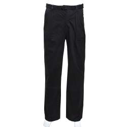 RAF by Raf Simons Black Denim Pleated Wide Leg Trousers XS