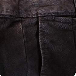 RAF by Raf Simons Black Denim Pleated Wide Leg Trousers S