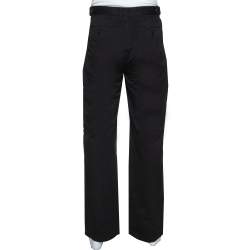 RAF by Raf Simons Black Denim Pleated Wide Leg Trousers S