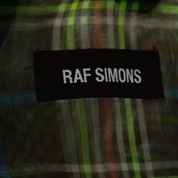 Raf Simons Black Plaid Check Sheer Oversized Layered Shirt S