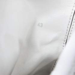 Raf Simons White Leather Zip Up Ankle Boots Size 43