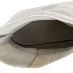 Raf Simons White Leather Zip Up Ankle Boots Size 43
