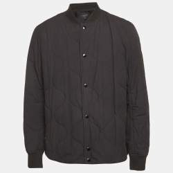 مملوكة مسبقًا Rag & Bone Black Cotton Quilted Bomber Jacket L