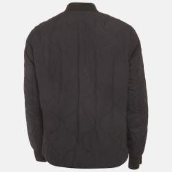 مملوكة مسبقًا Rag & Bone Black Cotton Quilted Bomber Jacket L