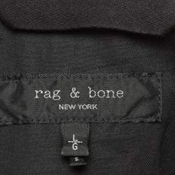 مملوكة مسبقًا Rag & Bone Black Cotton Quilted Bomber Jacket L