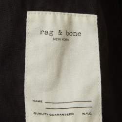 مملوكة مسبقًا Rag & Bone Black Cotton Quilted Bomber Jacket L