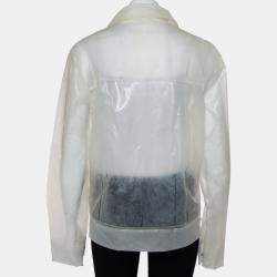 Rains Transparent Synthetic Waterproof Boxy Zip Front Jacket M