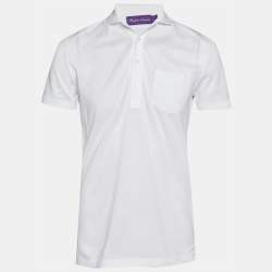 مملوكة مسبقًا Ralph Lauren Purple Label White Cotton Polo T-Shirt S