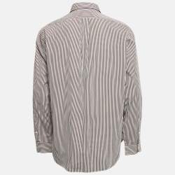 Pre Owned Ralph Lauren Collection Brown Striped Cotton Full Sleeve Shirt L