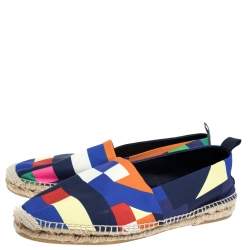 Ralph Lauren Multicolor Canvas Slip On Espadrilles Loafers Size 43