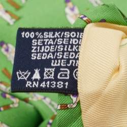 Pre Owned Ralph Lauren Green Cricket Print Silk Tie