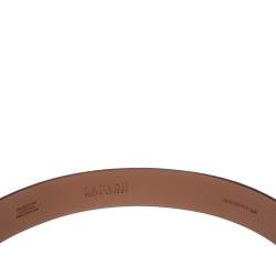 Pre Owned Lauren Ralph Lauren Brown Leather Logo Belt 95CM