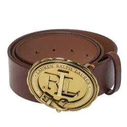 Ralph Lauren Black Leather Logo Belt 90CM Ralph Lauren