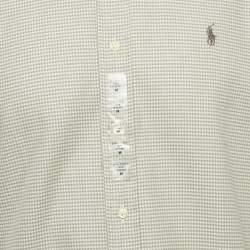 Pre Owned Ralph Lauren Grey Houndstooth Cotton Slim Fit Shirt M