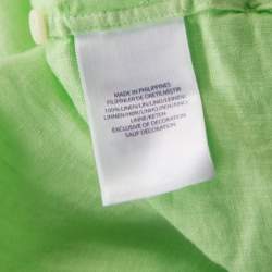 Pre Owned Ralph Lauren Lime Green Ombre Dyed Linen Button Down Shirt XL
