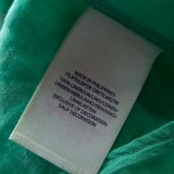 Pre Owned Ralph Lauren Green Tropical Printed Linen Button Down Shirt XL