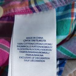 Pre Owned Ralph Lauren Multicolor Cotton Oxford Plaid Slim Fit Shirt XXL