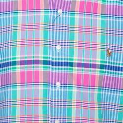Pre Owned Ralph Lauren Multicolor Cotton Oxford Plaid Slim Fit Shirt XXL