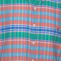 Pre Owned Ralph Lauren Multicolor Cotton Oxford Madras Plaid Slim Fit Shirt XXL