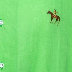 Pre Owned Ralph Lauren Green Linen Logo Embroidered Button Down Shirt XXL