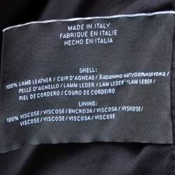 Pre Owned Ralph Lauren Black Leather Button Front Blazer XXL