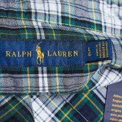 مملوكة مسبقًا Ralph Lauren Green Plaid Oxford Button Front Shirt L