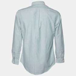 Pre Owned Ralph Lauren Light Green Cotton button Front Shirt M