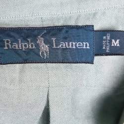 Pre Owned Ralph Lauren Light Green Cotton button Front Shirt M
