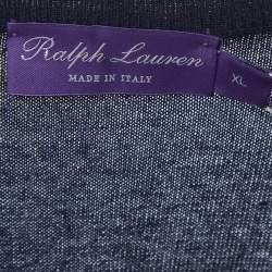 Pre Owned Ralph Lauren Navy Blue Cashmere V-Neck Sweater XL