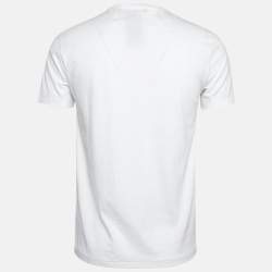 Pre Owned Ralph Lauren White Teddy Print Cotton Knit Crew Neck T-Shirt S