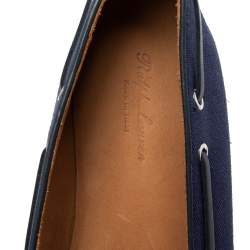 Pre Owned Ralph Lauren Navy Blue Canvas Bow Loafers Size 45