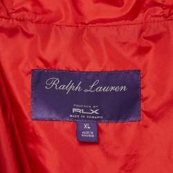 Ralph Lauren Purple Label Red Synthetic Windbreaker Zip-Up Hoodie XL