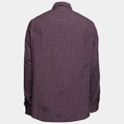 Pre Owned Ralph Lauren Purple Label Purple Checkered Cotton Button Front Shirt XL