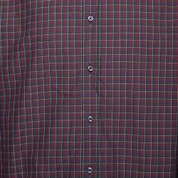 Pre Owned Ralph Lauren Purple Label Purple Checkered Cotton Button Front Shirt XL