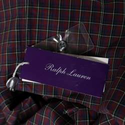 Pre Owned Ralph Lauren Purple Label Purple Checkered Cotton Button Front Shirt XL