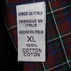 Pre Owned Ralph Lauren Purple Label Purple Checkered Cotton Button Front Shirt XL