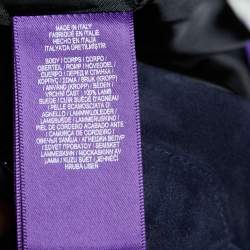 Pre Owned Ralph Lauren Purple Label Navy Blue Suede Tailored Pants M