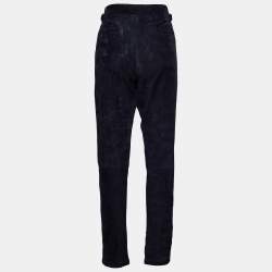 Pre Owned Ralph Lauren Purple Label Navy Blue Suede Tailored Pants M