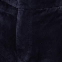 Pre Owned Ralph Lauren Purple Label Navy Blue Suede Tailored Pants M