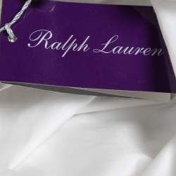 Pre Owned Ralph Lauren Purple Label White Cotton Pleated Front Dress Shirt M