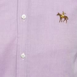 مملوكة مسبقًا   Ralph Lauren Purple Label Lavender Embroidered Oxford Cotton Shirt XS