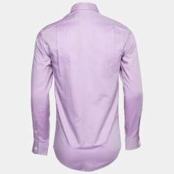 مملوكة مسبقًا   Ralph Lauren Purple Label Lavender Embroidered Oxford Cotton Shirt XS